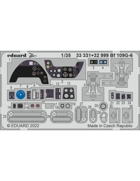 Bf 109G-6, 1/35 - Eduard Accessories 33331