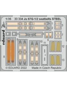 [NO_DESC] Ju 87G-1/2 seatbelts STEEL for BORDER MODEL, 1/35 - Eduar...