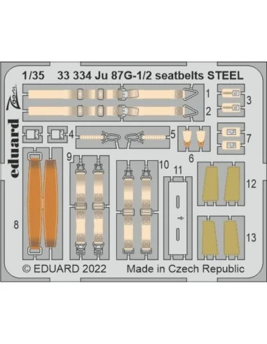 Ju 87G-1/2 seatbelts STEEL for BORDER MODEL, 1/35 - Eduard Accessor...