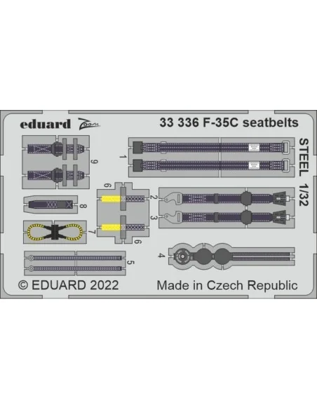 F-35C seatbelts STEEL for TRUMPETER, 1/32 - Eduard Accessories 33336