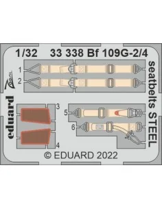 [NO_DESC] Bf 109G-2/4 seatbelts STEEL for REVELL, 1/32 - Eduard Acc...