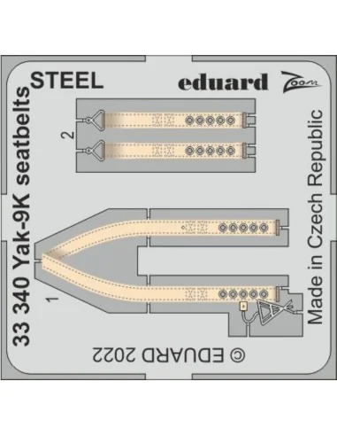 Yak-9K seatbelts STEEL for ICM, 1/32 - Eduard Accessories 33340