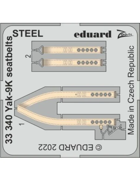 Yak-9K seatbelts STEEL for ICM, 1/32 - Eduard Accessories 33340