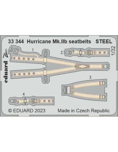 Hurricane Mk.IIb seatbelts STEEL 1/32 REVELL, 1/32 - Eduard Accesso...