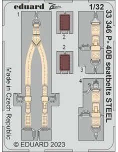 P-40B seatbelts STEEL 1/32 GREAT WALL HOBBY, 1/32 - Eduard Accessor...