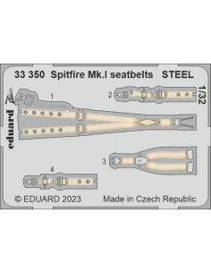 Spitfire Mk.I seatbelts STEEL 1/32 KOTARE, 1/32 - Eduard Accessorie...