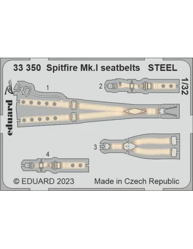 Spitfire Mk.I seatbelts STEEL 1/32 KOTARE, 1/32 - Eduard Accessorie...