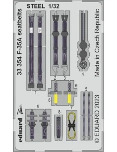 F-35A seatbelts STEEL 1/32 TRUMPETER, 1/32 - Eduard Accessories 33354