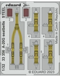 A-20G seatbelts STEEL 1/32 HKM, 1/32 - Eduard Accessories 33356