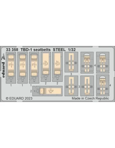 TBD-1 seatbelts STEEL 1/32 TRUMPETER, 1/32 - Eduard Accessories 33358