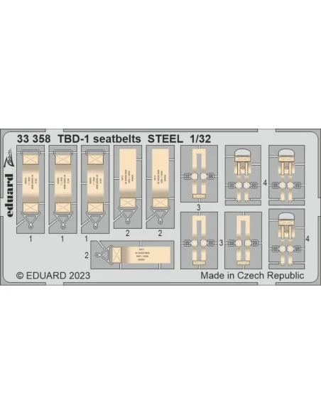 TBD-1 seatbelts STEEL 1/32 TRUMPETER, 1/32 - Eduard Accessories 33358