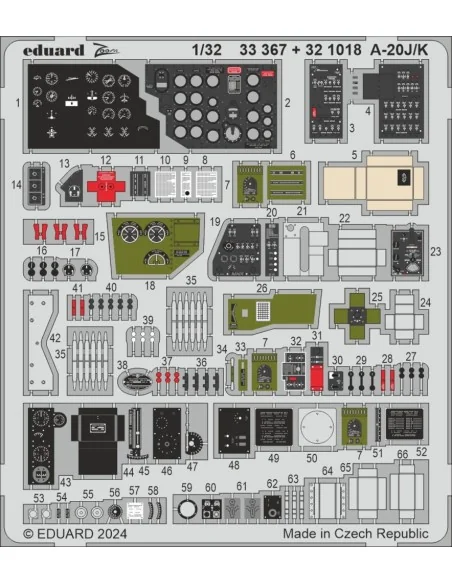 [NO_DESC] A-20J/K HKM, 1/32 - Eduard Accessories 33367