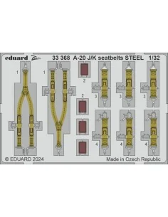 [NO_DESC] A-20J/K seatbelts STEEL HKM, 1/32 - Eduard Accessories 33368