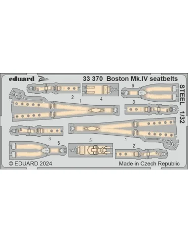 Boston Mk.IV seatbelts STEEL HKM, 1/32 - Eduard Accessories 33370