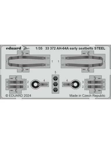 AH-64A early seatbelts STEEL, 1/35 - Eduard Accessories 33372