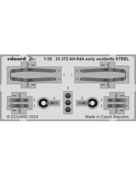 AH-64A early seatbelts STEEL, 1/35 - Eduard Accessories 33372