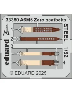 A6M5 Zero seatbelts STEEL TAMIYA, 1/32 - Eduard Accessories 33380