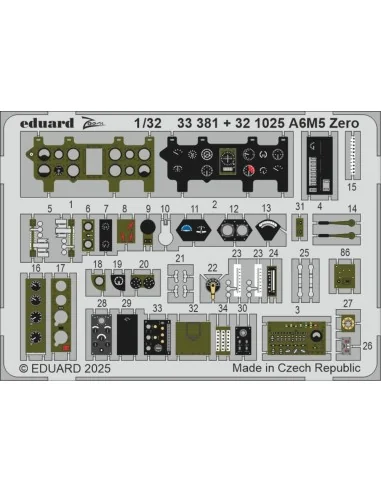 [NO_DESC] A6M5 Zero TAMIYA, 1/32 - Eduard Accessories 33381