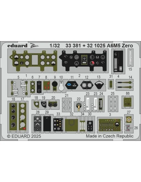 A6M5 Zero TAMIYA, 1/32 - Eduard Accessories 33381