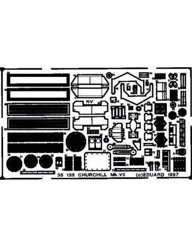 Churchill Mk.VII Detailbausatz Außen, 1/35 - Eduard Accessories 35135
