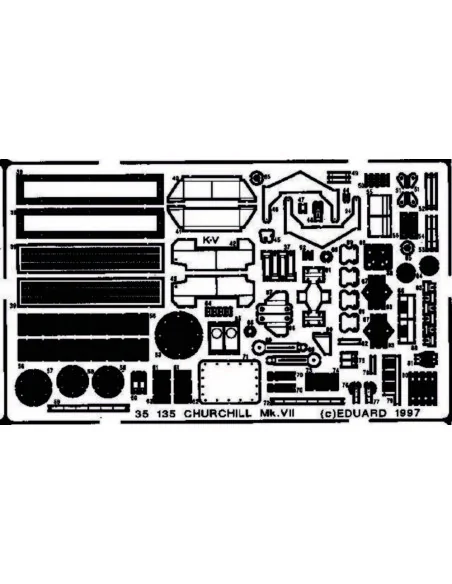 Churchill Mk.VII Detailbausatz Außen, 1/35 - Eduard Accessories 35135