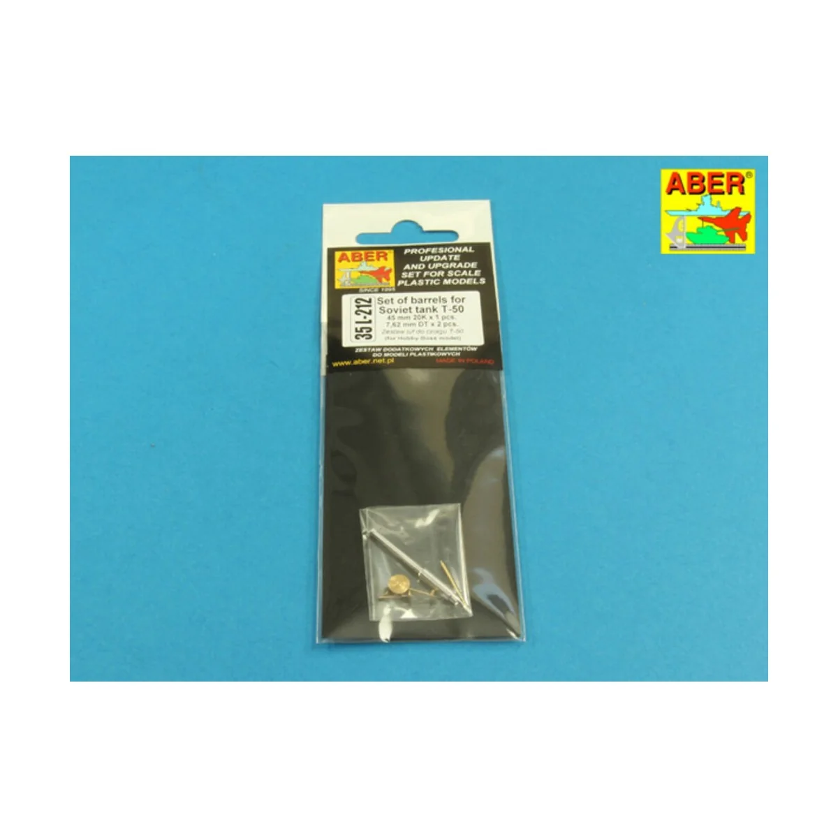 Set of barrels for Soviet tank T-50, 1/35 - Aber Models 35 L-212