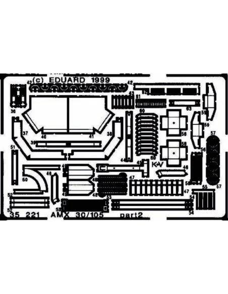 AMX 30/105 Detailbausatz Außen, 1/35 - Eduard Accessories 35221