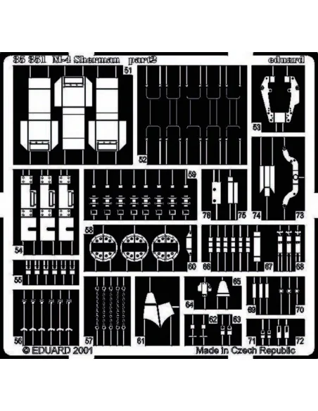 US-Panzer M4 Sherman Fotoätzsatz, 1/35 - Eduard Accessories 35351