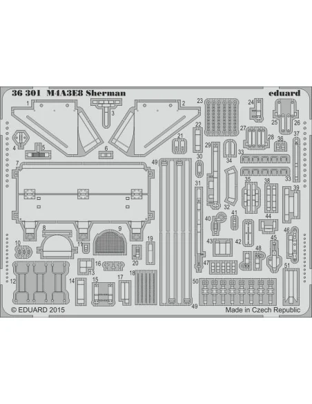 M4A3E8 Sherman for Tamiya, 1/35 - Eduard Accessories 36301