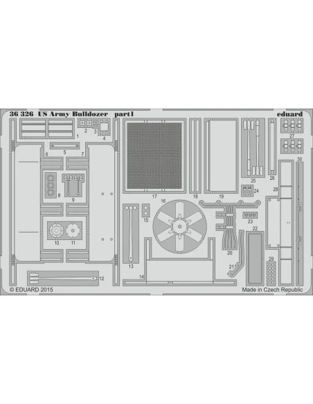 US Army Bulldozer for Mini Art, 1/35 - Eduard Accessories 36326