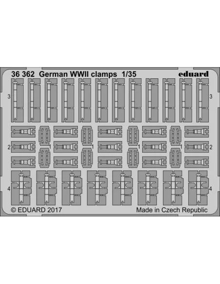 German WW2 clamps, 1/35 - Eduard Accessories 36362