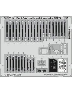 M113A ACAV dashboard & seatbelts STEEL for AFV Club, 1/35 - Eduard ...
