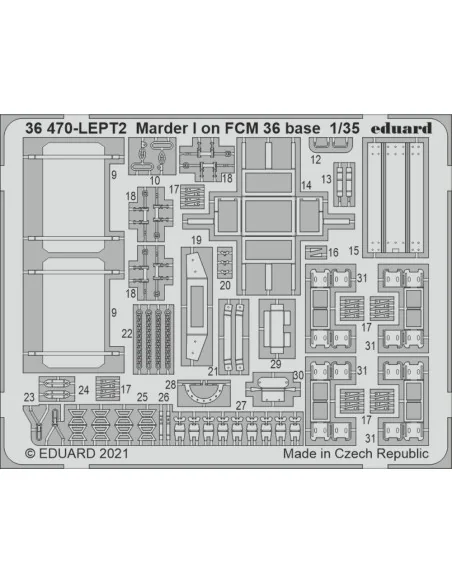 Marder I on FCM 36 base 1/35 for ICM, 1/35 - Eduard Accessories 36470