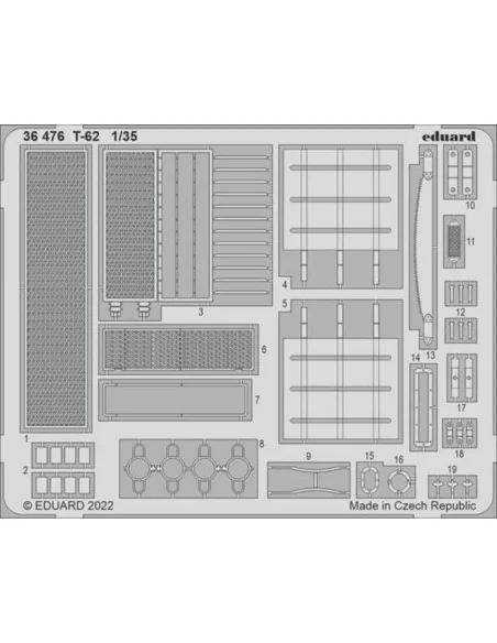 T-62 for ZVEZDA, 1/35 - Eduard Accessories 36476