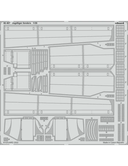 Jagdtiger fenders, 1/35 - Eduard Accessories 36487
