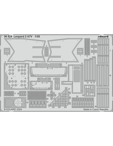 Leopard 2 A7V TAMIYA, 1/35 - Eduard Accessories 36524