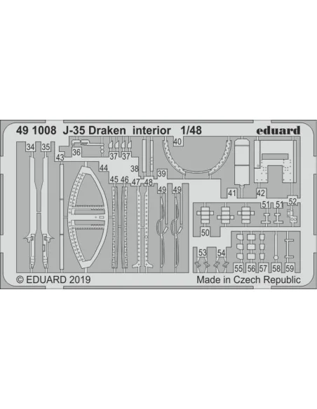 [NO_DESC] J-35 Draken interior for Hasegawa, 1/48 - Eduard Accessor...