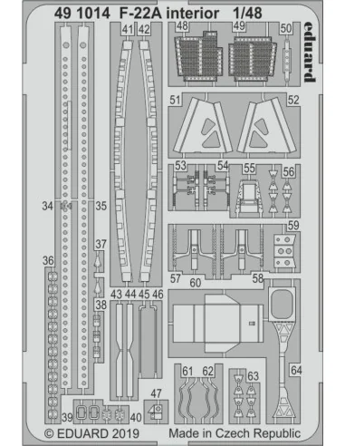 F-22A interior for Hasegawa, 1/48 - Eduard Accessories 491014