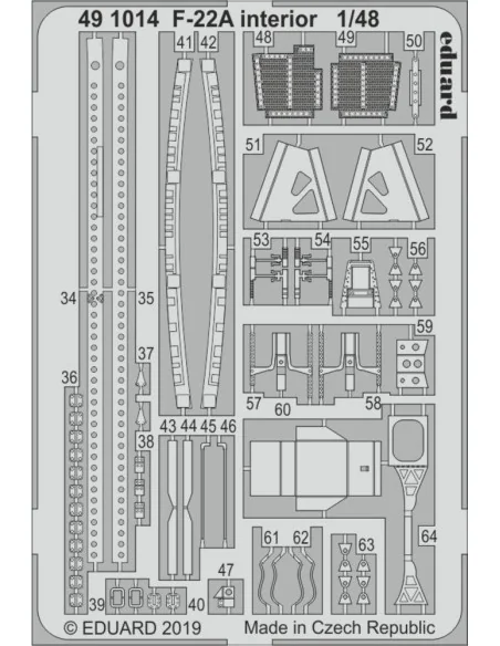 F-22A interior for Hasegawa, 1/48 - Eduard Accessories 491014