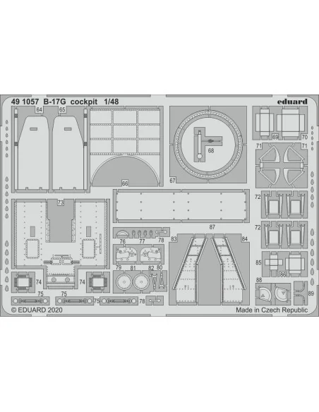 B-17G cockpit for HKM, 1/48 - Eduard Accessories 491057