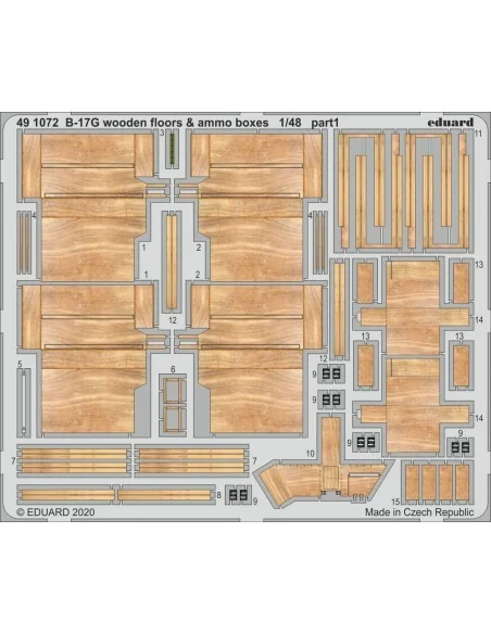 B-17G wooden floors & ammo boxes for HKM, 1/48 - Eduard Accessories...