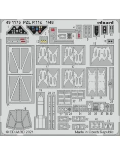 PZL P.11c 1/48 for ARMA HOBBY, 1/48 - Eduard Accessories 491175
