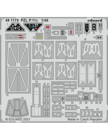 PZL P.11c 1/48 for ARMA HOBBY, 1/48 - Eduard Accessories 491175