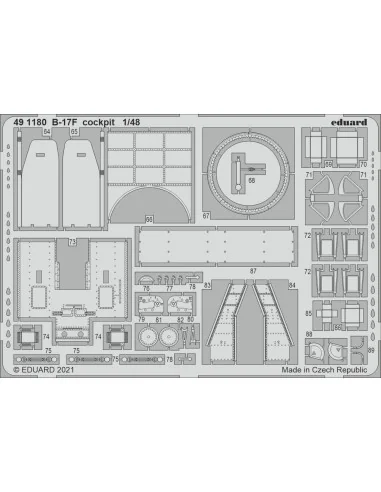 B-17F cockpit 1/48 for HKM, 1/48 - Eduard Accessories 491180