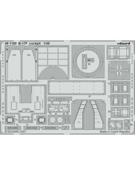 B-17F cockpit 1/48 for HKM, 1/48 - Eduard Accessories 491180