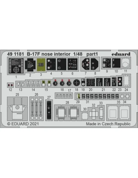 B-17F nose interior 1/48 for HKM, 1/48 - Eduard Accessories 491181