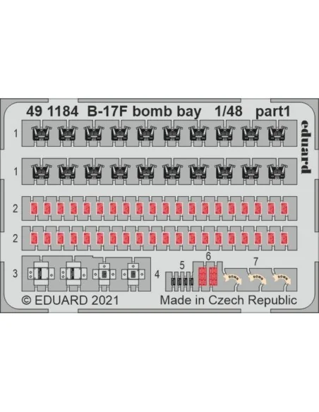 B-17F bomb bay 1/48 for HKM, 1/48 - Eduard Accessories 491184