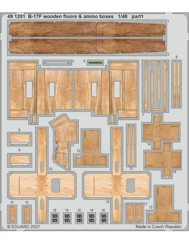 B-17F wooden floors & ammo boxes 1/48 for HKM, 1/48 - Eduard Access...