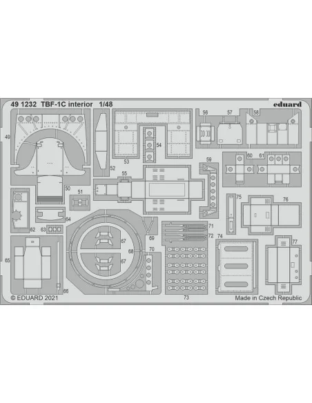TBF-1C interior, for ACADEMY, 1/48 - Eduard Accessories 491232