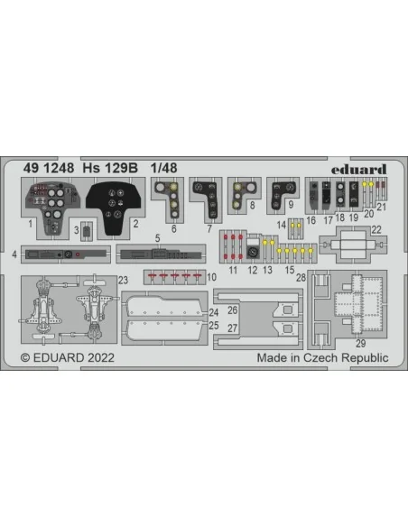 Hs 129B for HOBBY 2000/HASEGAWA, 1/48 - Eduard Accessories 491248